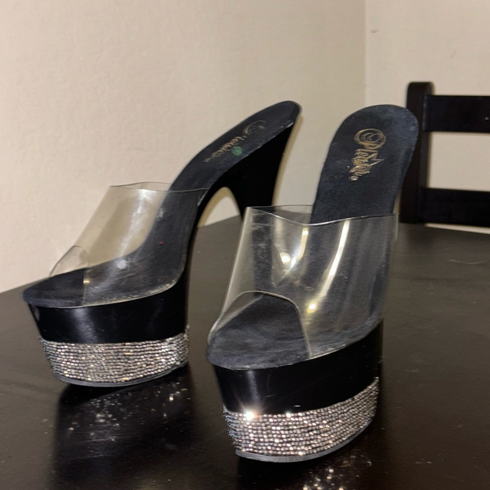 Pleaser Adore size Us 12 platform crystal heels
